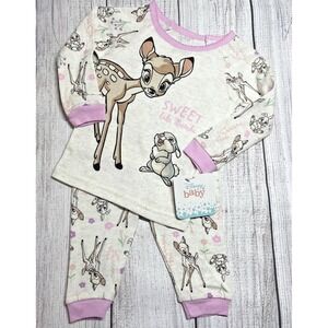 Disney‎ Baby Bambi and Thumper 2 Piece PajamasToddler Size 12M NWT Super Cute!